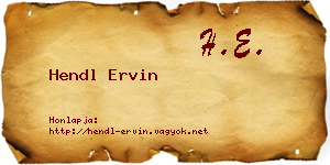 Hendl Ervin névjegykártya